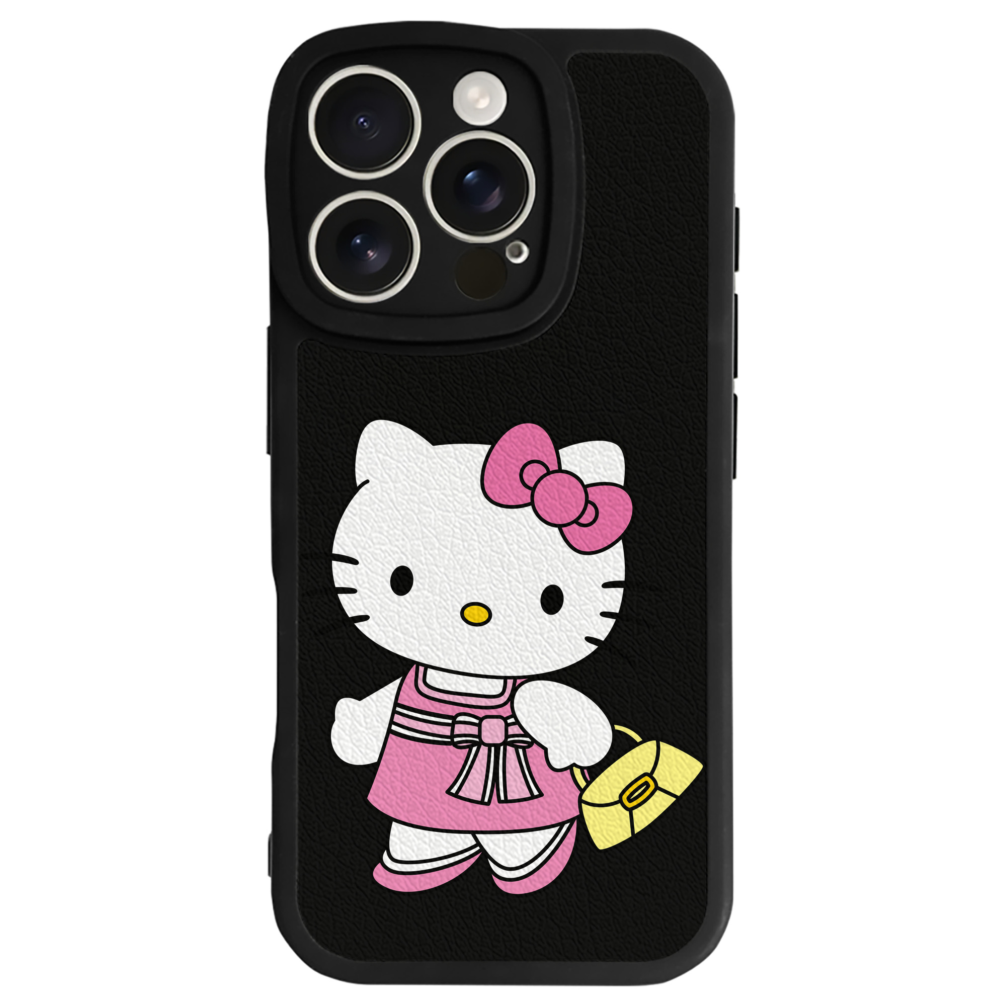 （画像用） Hello Kitty ハローキティ 【iPhone 16シリーズ対応】シリコンスマホケース（レザー調） 材質：シリコン
